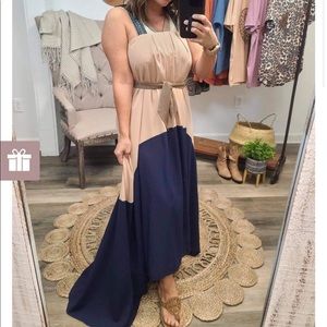 Hi-low Colorblock dress